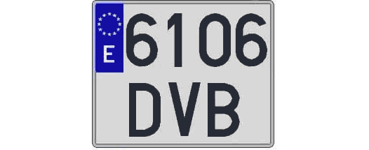 6106DVB matricula cuadrada