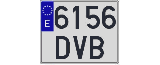 6156DVB matricula cuadrada