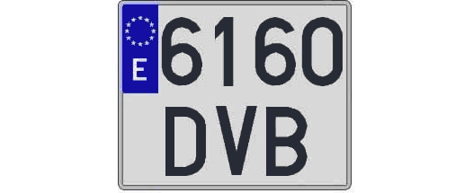 6160DVB matricula cuadrada