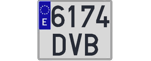 6174DVB matricula cuadrada