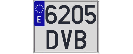 6205DVB matricula cuadrada