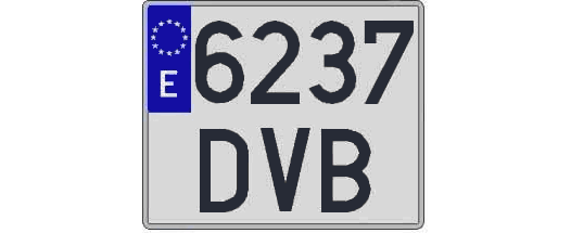 6237DVB matricula cuadrada