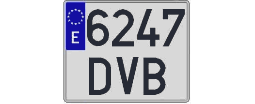 6247DVB matricula cuadrada
