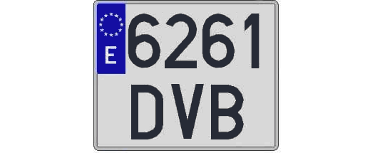 6261DVB matricula cuadrada