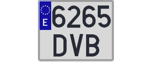 6265DVB matricula cuadrada
