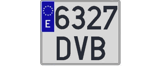 6327DVB matricula cuadrada