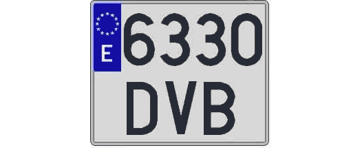 6330DVB matricula cuadrada