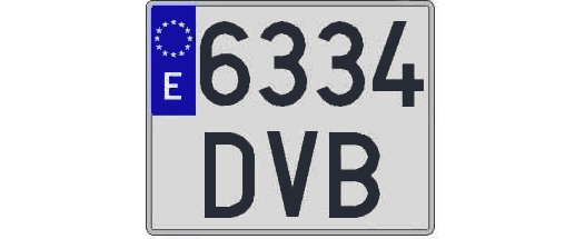 6334DVB matricula cuadrada