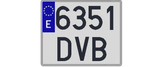 6351DVB matricula cuadrada