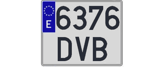 6376DVB matricula cuadrada