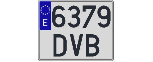 6379DVB matricula cuadrada