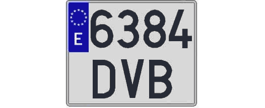 6384DVB matricula cuadrada