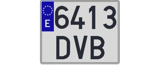 6413DVB matricula cuadrada