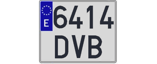 6414DVB matricula cuadrada