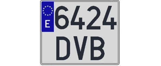 6424DVB matricula cuadrada