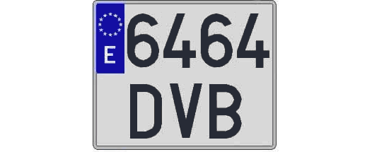 6464DVB matricula cuadrada