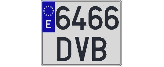 6466DVB matricula cuadrada