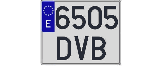 6505DVB matricula cuadrada