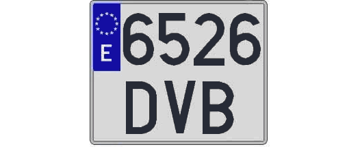 6526DVB matricula cuadrada
