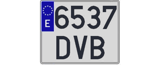 6537DVB matricula cuadrada