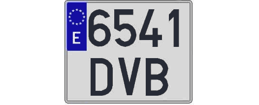 6541DVB matricula cuadrada