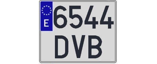 6544DVB matricula cuadrada