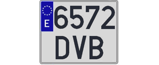 6572DVB matricula cuadrada