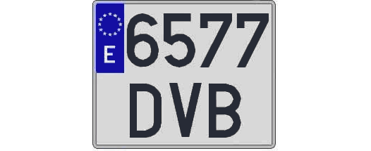 6577DVB matricula cuadrada