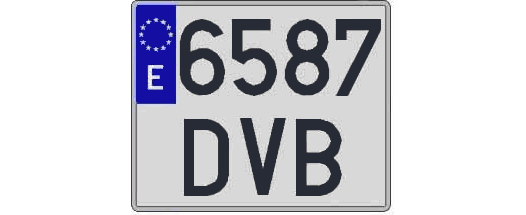 6587DVB matricula cuadrada