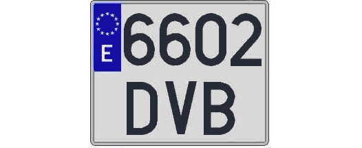 6602DVB matricula cuadrada