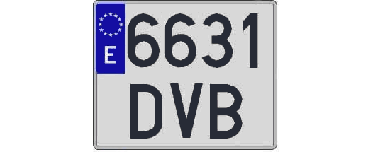 6631DVB matricula cuadrada