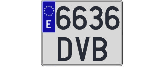 6636DVB matricula cuadrada