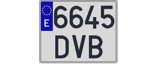 6645DVB matricula cuadrada
