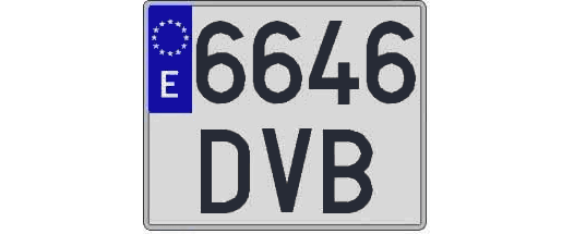 6646DVB matricula cuadrada