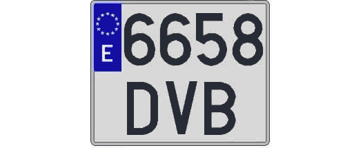 6658DVB matricula cuadrada