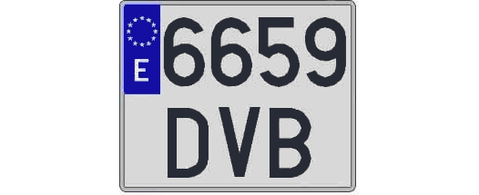 6659DVB matricula cuadrada