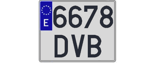 6678DVB matricula cuadrada
