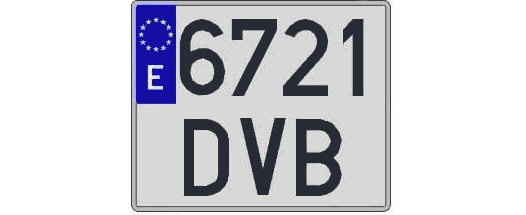 6721DVB matricula cuadrada