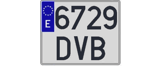 6729DVB matricula cuadrada