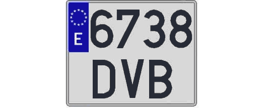 6738DVB matricula cuadrada