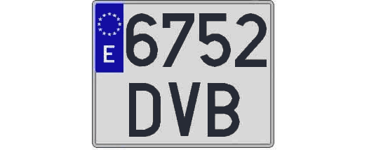 6752DVB matricula cuadrada