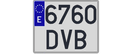 6760DVB matricula cuadrada