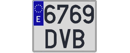 6769DVB matricula cuadrada