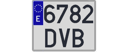 6782DVB matricula cuadrada