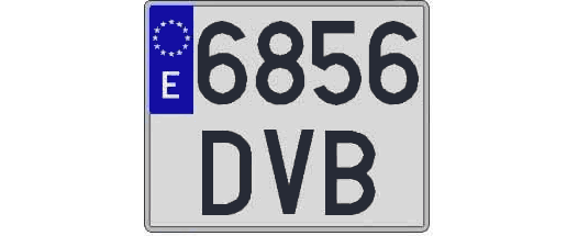 6856DVB matricula cuadrada
