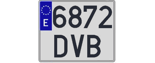 6872DVB matricula cuadrada