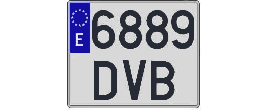 6889DVB matricula cuadrada