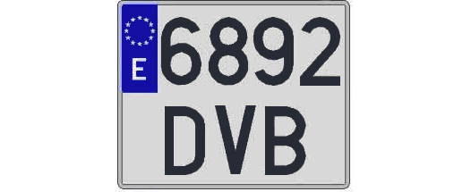 6892DVB matricula cuadrada