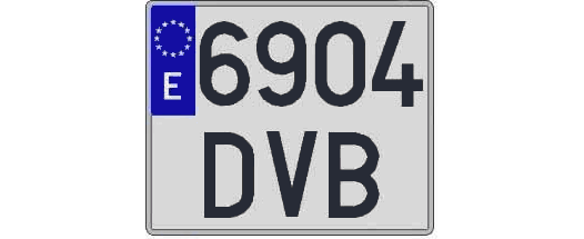 6904DVB matricula cuadrada