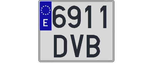 6911DVB matricula cuadrada